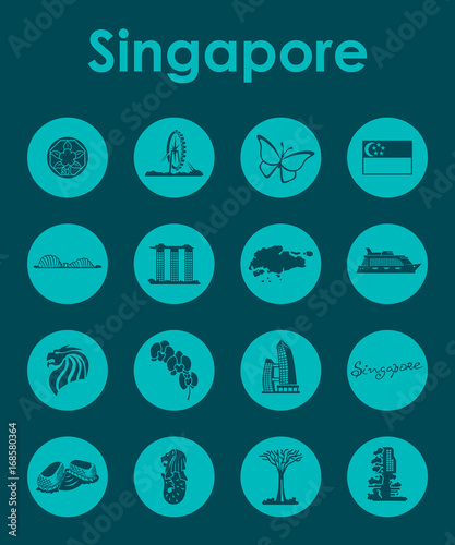 Set of Singapore simple icons