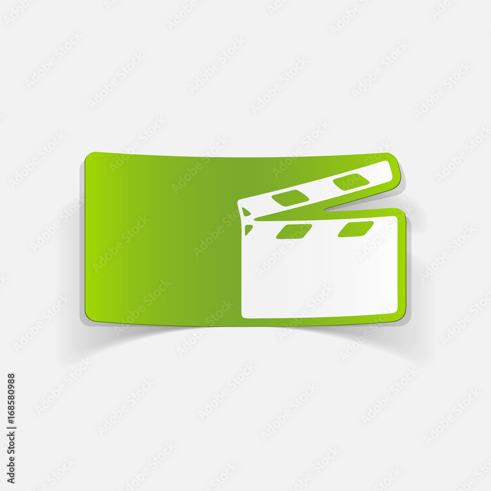 realistic design element: clapper cinema realistic design element: clapper cinema