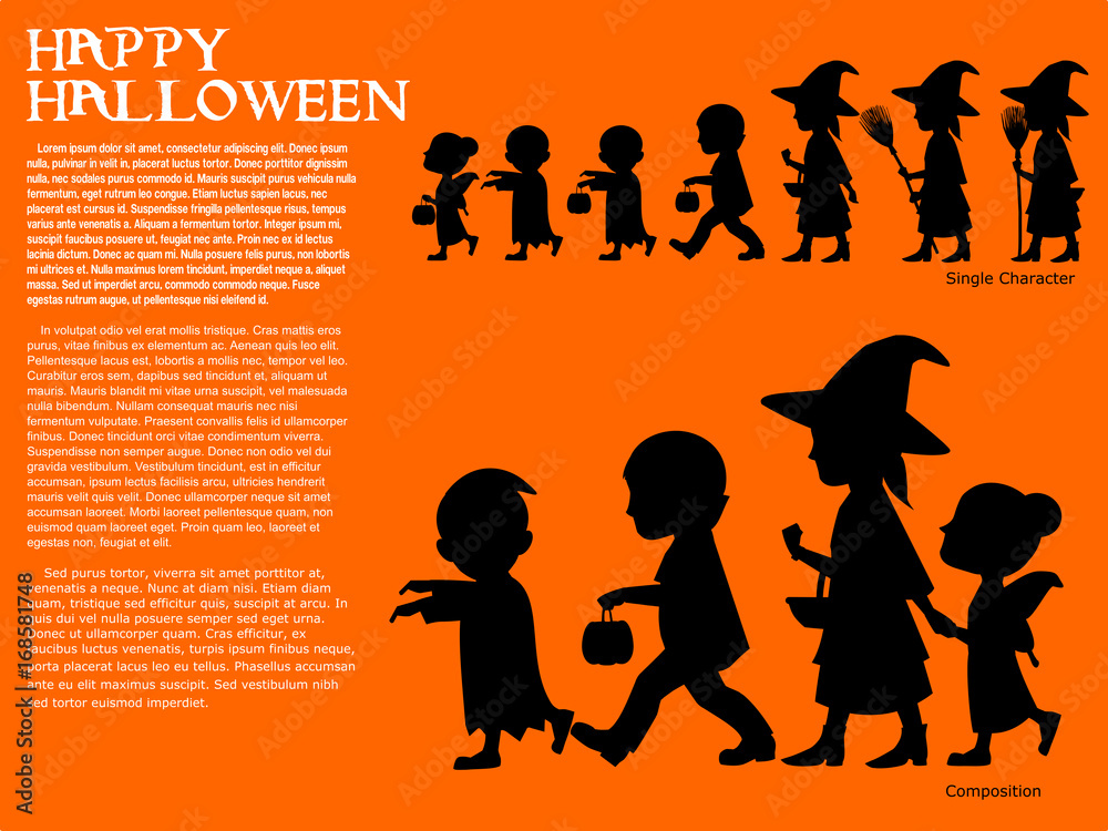 Naklejka premium Set of silhouette character for halloween celebration 