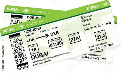 Pattern of a boarding pass or air ticket