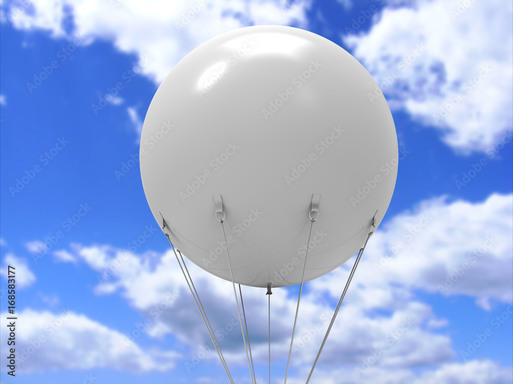 Blank white promotional outdoor advertising sky giant inflatable PVC helium  balloon flying in sky for mock up and template design. Stock Photo | Adobe  Stock