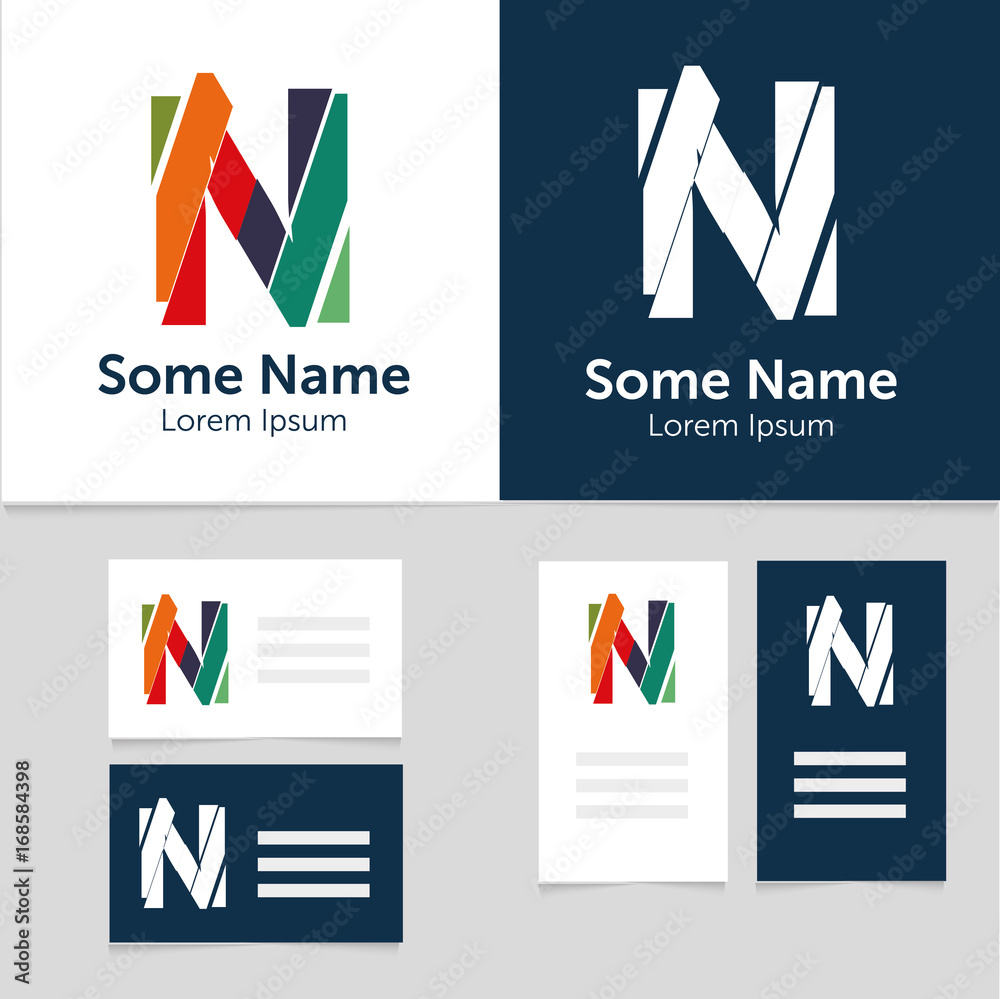 Editable business card template with N letter logo.Vector illustration.EPS10. Editable business card template with N letter logo.Vector illustration.EPS10.