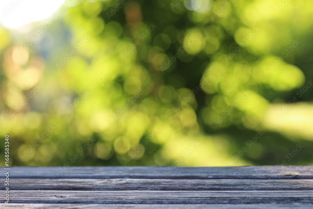Fototapeta premium background table wooden outdoor bokeh