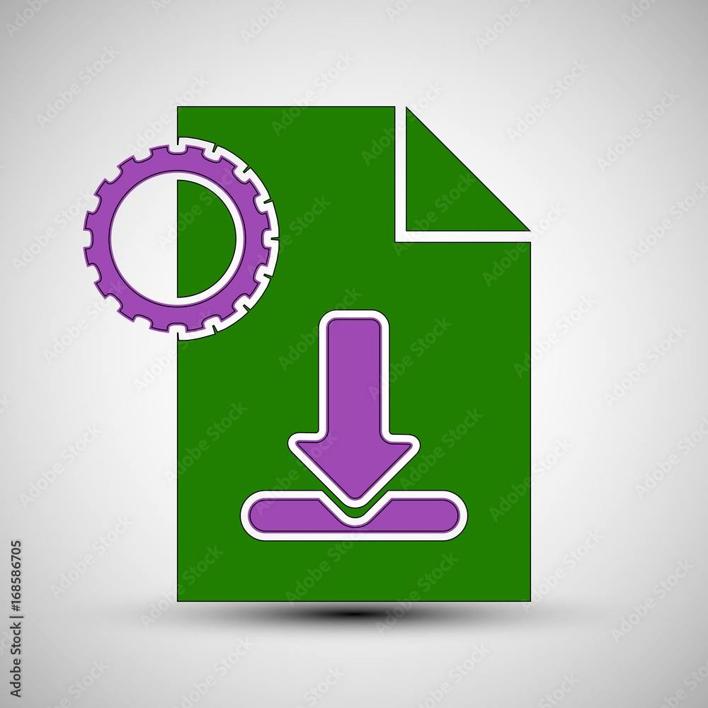 The vector icon with download symbol The vector icon with download symbol