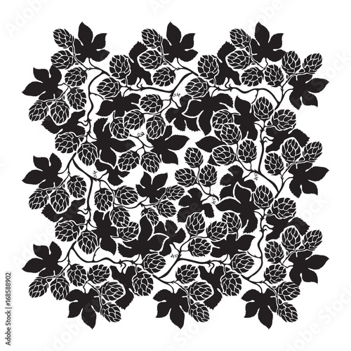 Hops cone hand drawn silhouette ornament