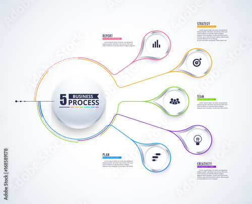 Business data visualization. Process chart. Abstract elements of graph, diagram with 6 steps, Parts or Processes. Business presentation.