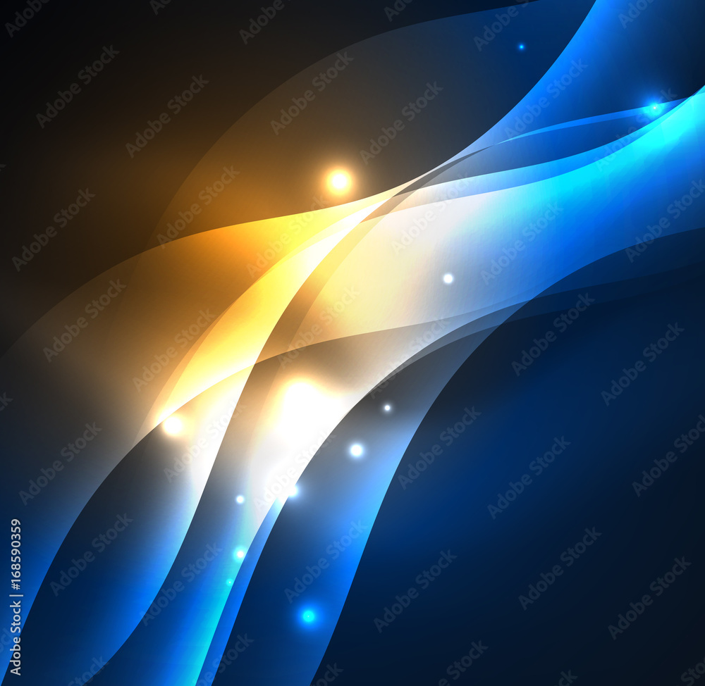 Obraz premium Illuminated neon waves