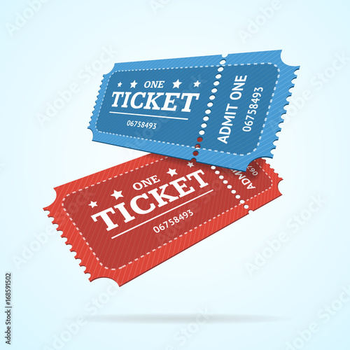 Ticket Fly Blank Admit Set Retro Old Style. Vector