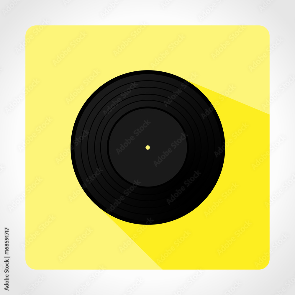 New gramophone vinyl record with red label. Black musical long play album disc 33 rpm. old technology, realistic retro design, vector art image illustration, isolated on white background New gramophone vinyl record with red label. Black musical long play album disc 33 rpm. old technology, realistic retro design, vector art image illustration, isolated on white background