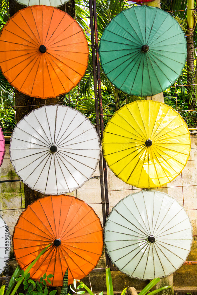 Umbrellas handmade travel in chiang mai Thailand