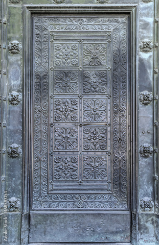 Ancient forged door. photo