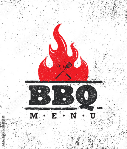 Vintage Outdoor Food Barbecue BBQ Graphic Vector Design Element