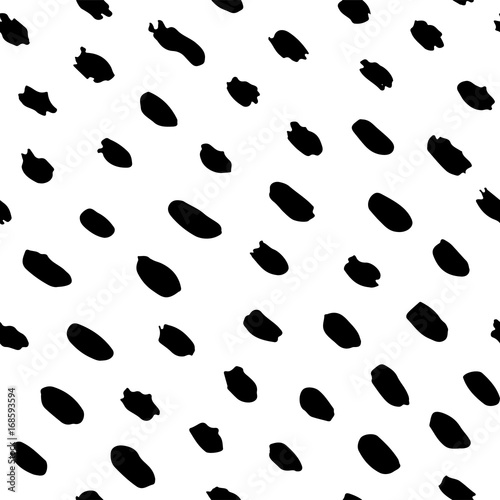 Hand drawn monochrome black and white seamless abstract pattern. Ink sketch texture and background.