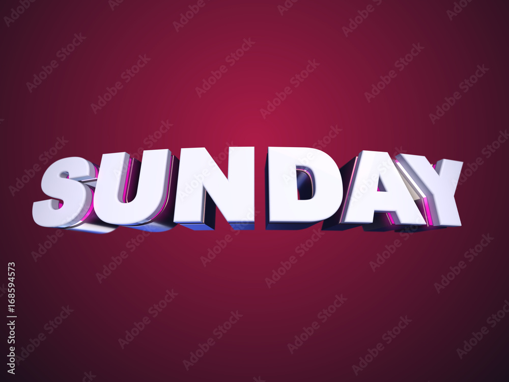 Sunday nice bended text on red background Sunday nice bended text on red background
