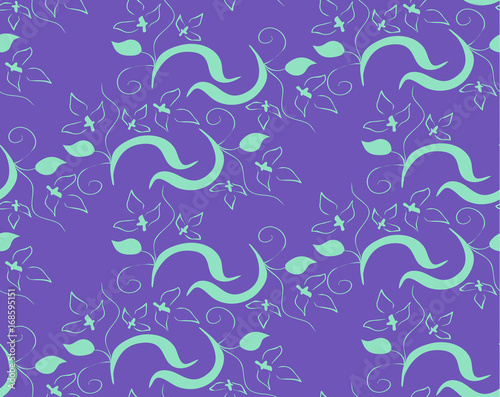 Vector, pattern abstract, seamless background violet flowers