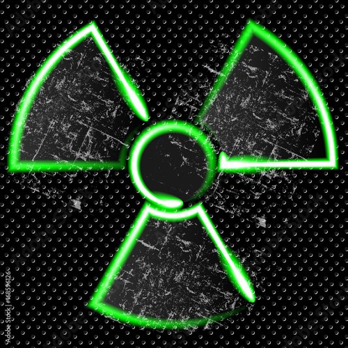Illustration of radiation icon on white background