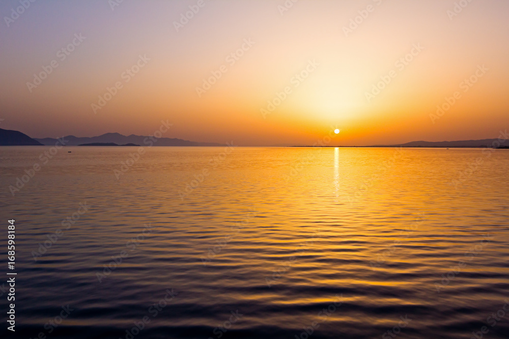 Early dawn, Sunrise, morning over Mediterranean sea Early dawn, Sunrise, morning over Mediterranean sea