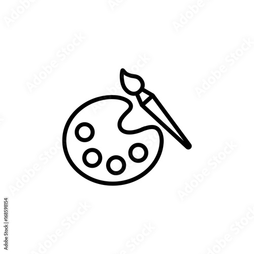 palette with brush line icon