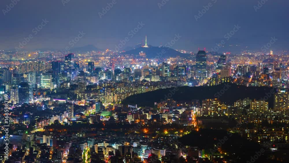Time lapse of Seoul City Skyline, South Korea. Time lapse of Seoul City Skyline, South Korea.