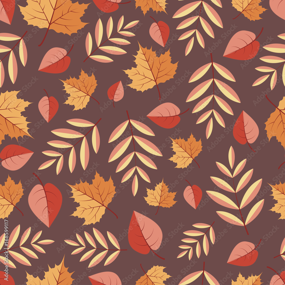Seamless pattern with autumn leaves on a white background Seamless pattern with autumn leaves on a white background