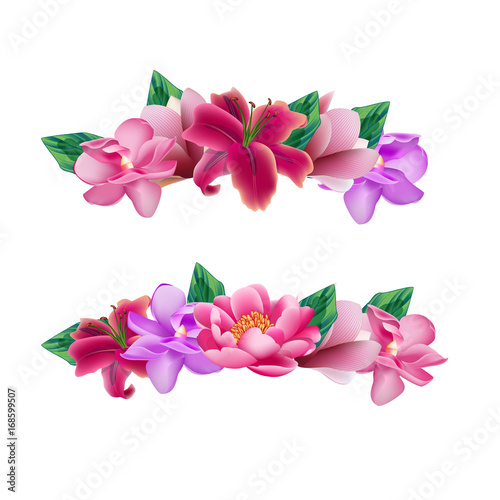 Set of flower head wreaths