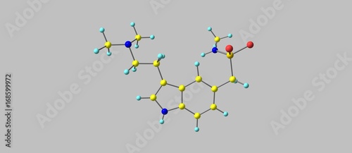 Sumatriptan molecular structure isolated on grey photo