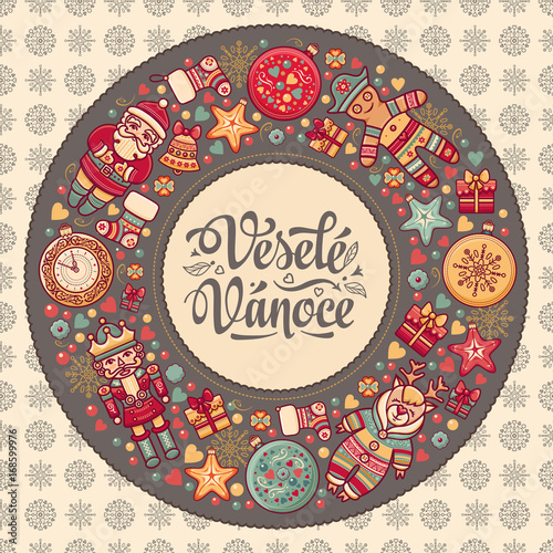 Vesele vanoce -  greeting cards. Xmas in the Czech Republic. 
