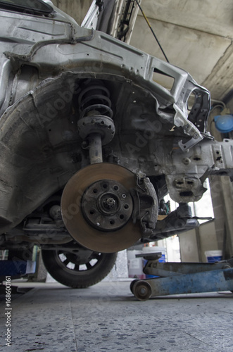 Brakes and shock absorbers of a car