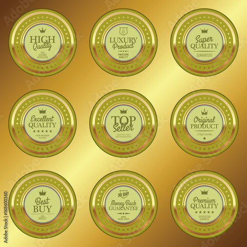 Set of light green luxury badges