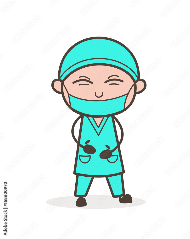 Cartoon Funny Doctor Laughing Expression Vector Illustration Cartoon Funny Doctor Laughing Expression Vector Illustration