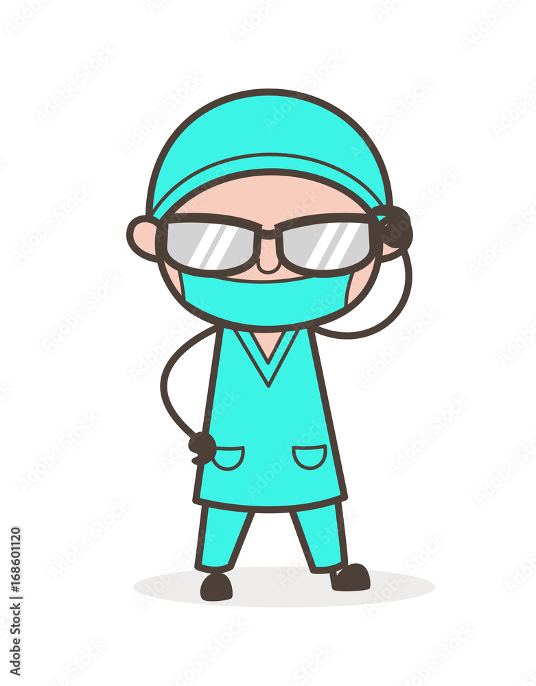 Cartoon Physiatrist with Sunglasses Vector Illustration Cartoon Physiatrist with Sunglasses Vector Illustration