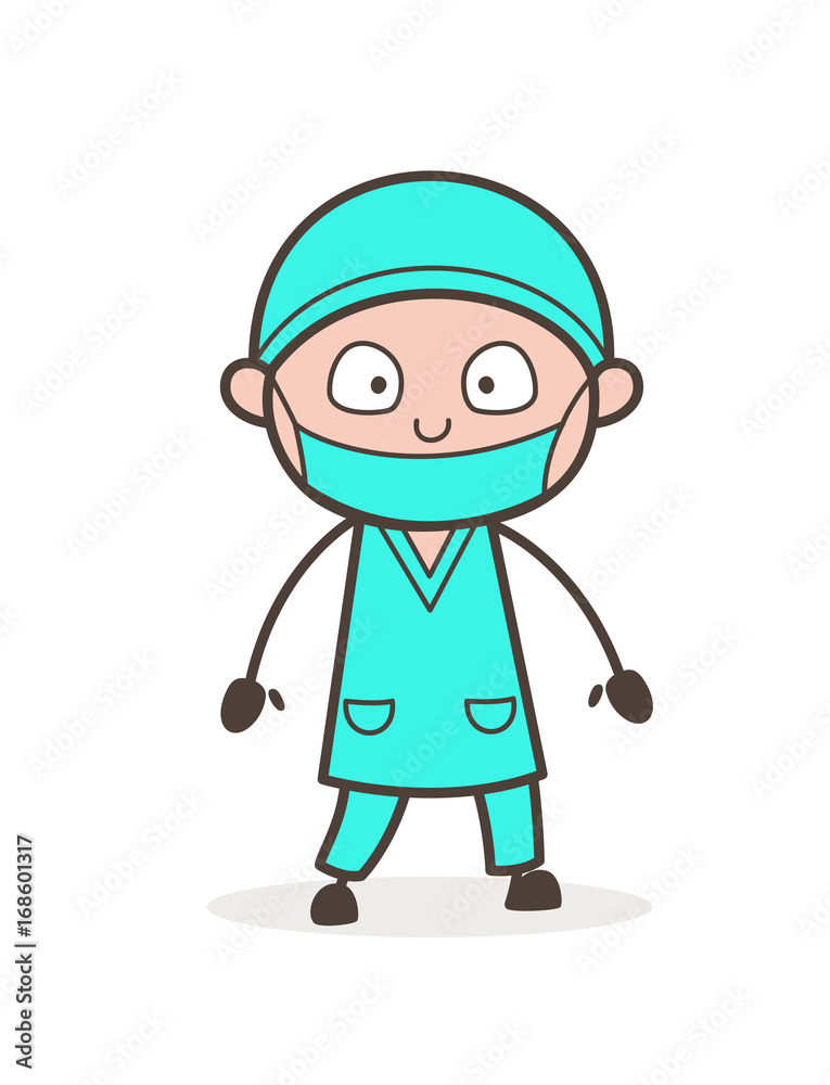 Fototapeta premium Cartoon Therapist Surprised Face Vector Illustration