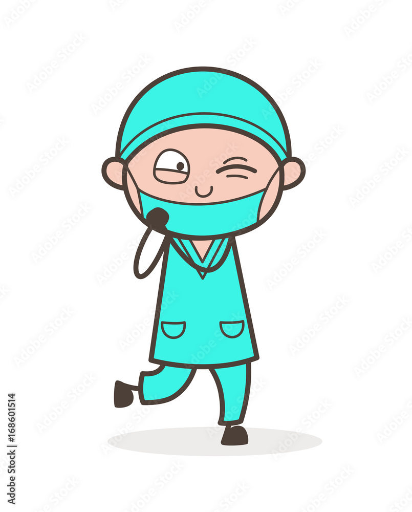 Naughty Doctor Winking Eye Vector Illustration Naughty Doctor Winking Eye Vector Illustration