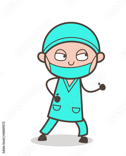Cartoon Surgeon in Running Pose Vector Illustration © TheToonCompany