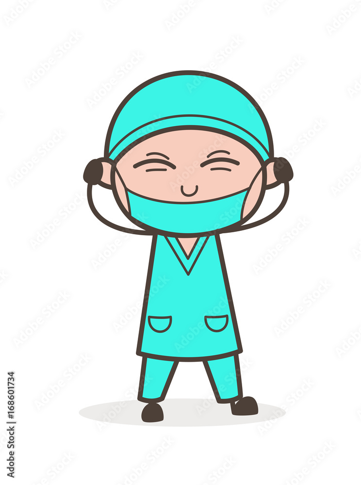 Irritated Surgeon Expression Vector Illustration Irritated Surgeon Expression Vector Illustration
