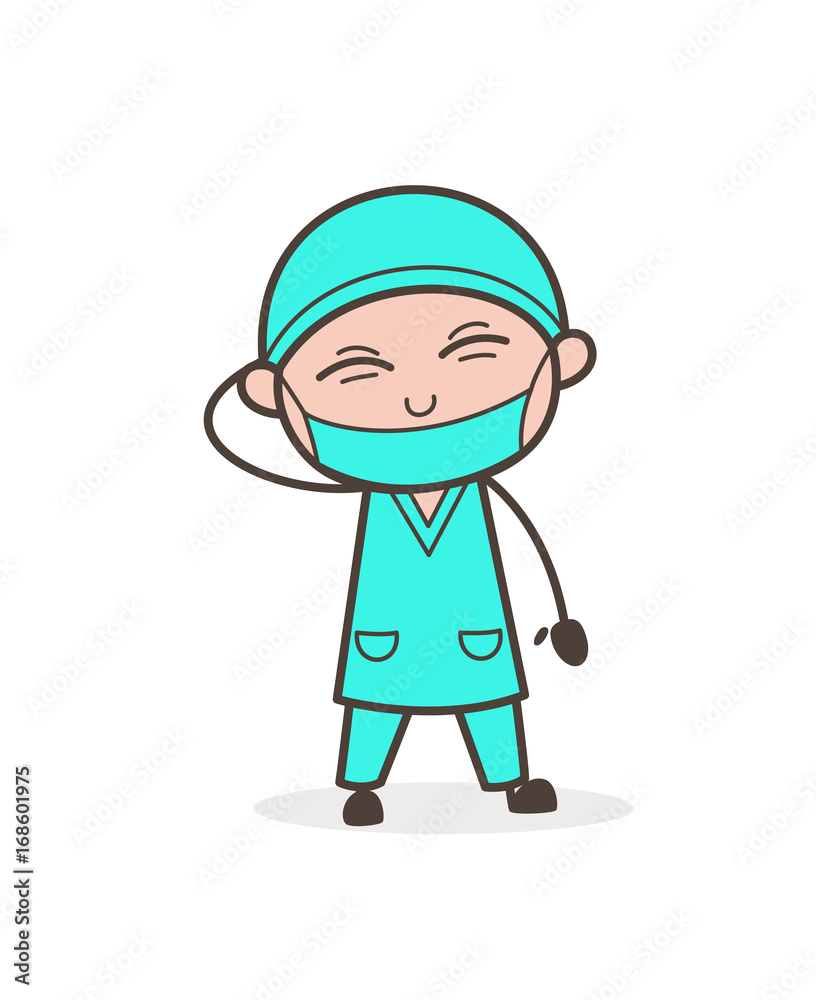 Naughty Surgeon Laughing Expression Vector Illustration Naughty Surgeon Laughing Expression Vector Illustration