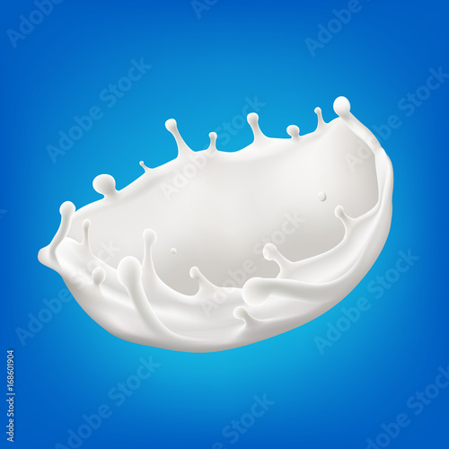 big splash of milk vector realistic illustration for product design or advertising needs