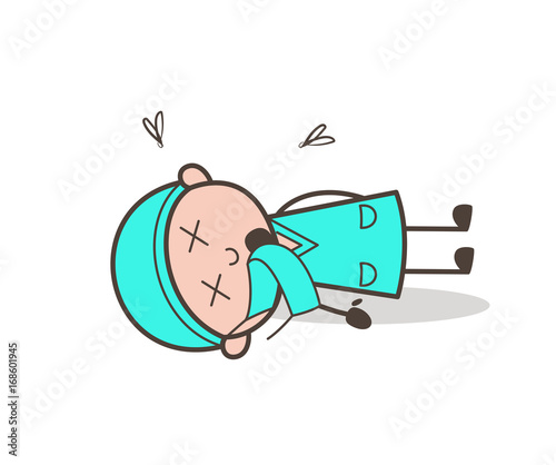 Cartoon Dead Surgeon Body Vector Illustration