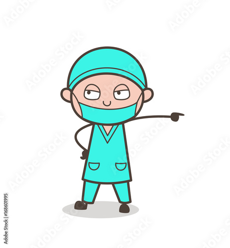 Cartoon Physician Doctor in Aggressive Mood Vector Illustration