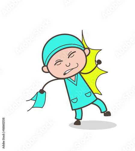Cartoon Surgeon Got Hurt Vector Concept