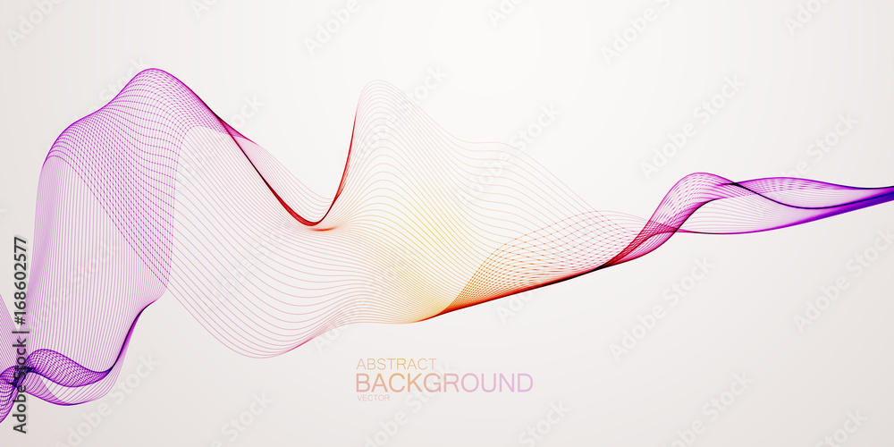 3D abstract colorful wireframe wave. 3D abstract colorful wireframe wave.