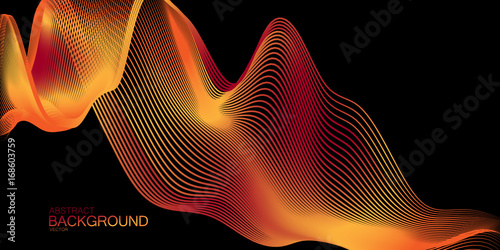 3D abstract digital wave