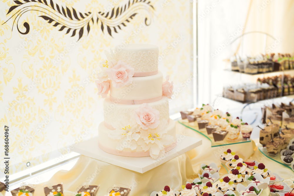 Different kinds of baked sweets on a buffet Different kinds of baked sweets on a buffet