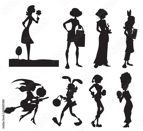Modern and Festive Girls Silhouettes