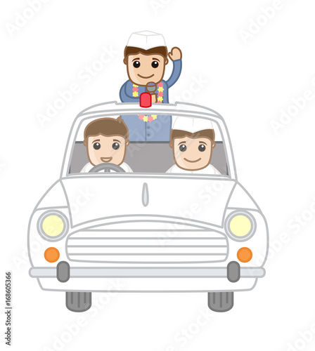 Happy Cartoon Political Leader rally vector