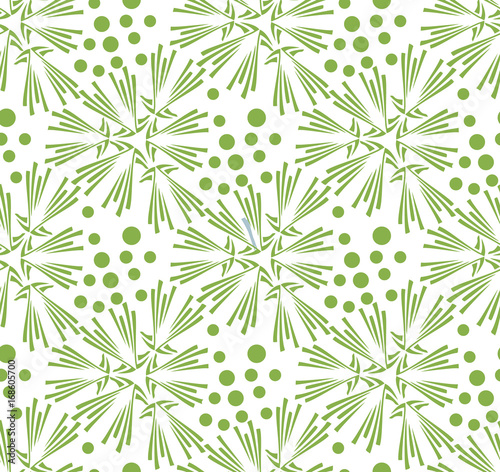 Greenery dandelion seamless pattern wallpaper illustration. Spring ecology trendy color 2017, green background design