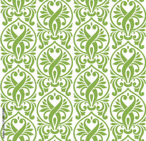 Spring color damascus seamless pattern background, illustration. Wallpaper design, vintage decoration