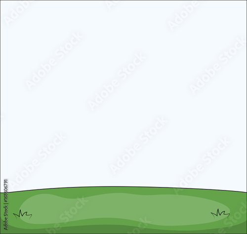 Green Grassland Cartoon Vector