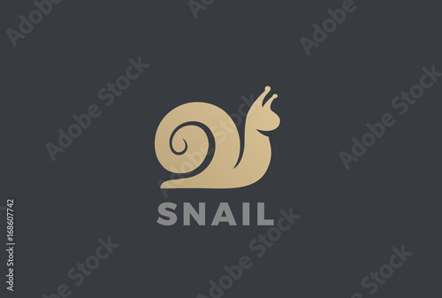 Snail silhouette abstract Logo design vector template