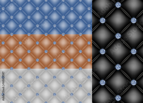 Upholstery backgrounds with diamond buttons